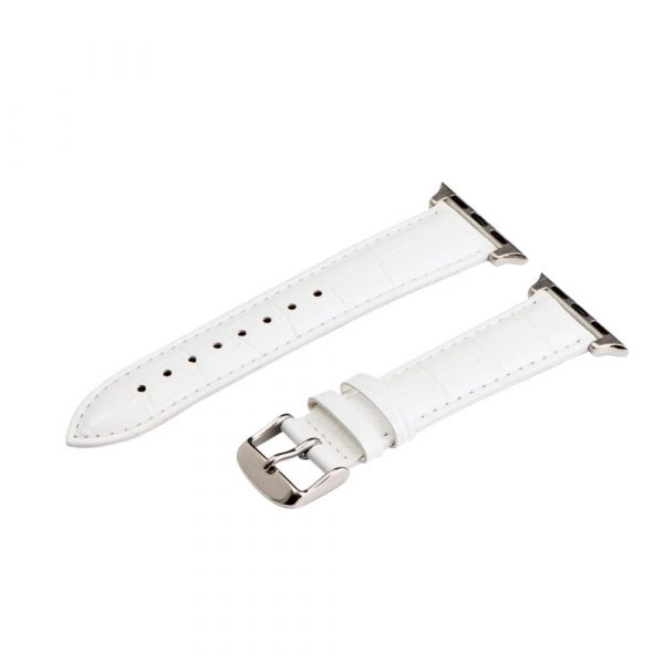 White Croco Leather Apple Watch