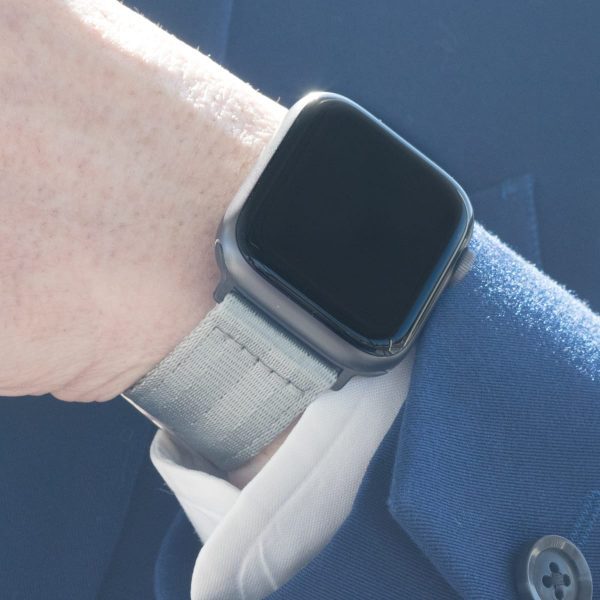 Light Grey 2 Piece Seat Belt NATO Watch Bands for Apple Watch