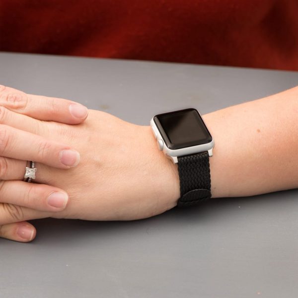 Black 2-Piece Perlon Watch Bands for Apple Watch<sup>®</sup> - Image 2