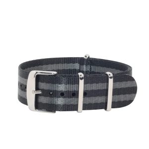 Black & Grey Seat Belt Ballistic Watch Strap