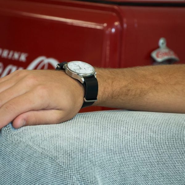 Black Worn Leather Ballistic Strap - Image 2