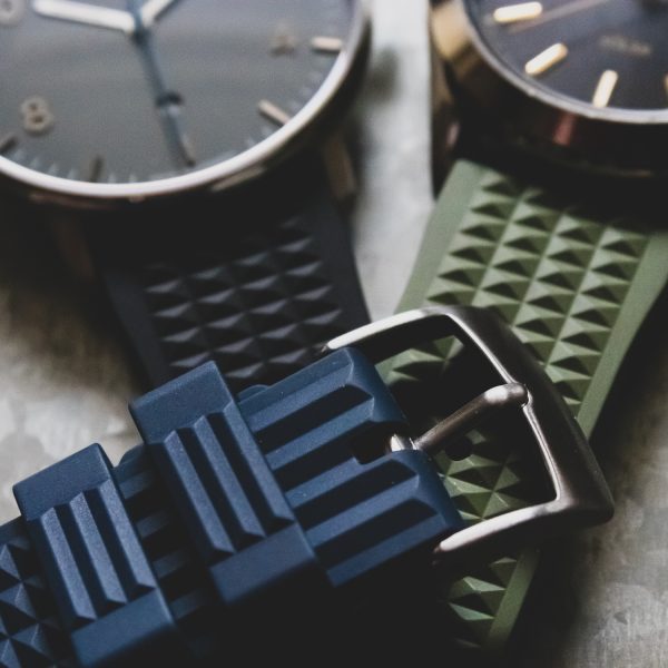 Navy Waffle Rubber Watch Bands - Image 3