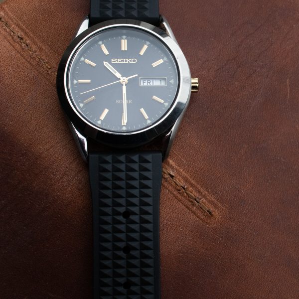 Black Waffle Rubber Watch Bands