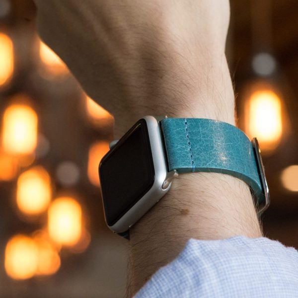 Blue Washed Leather Bands for Apple Watch<sup>®</sup> (Dapper) - Image 2
