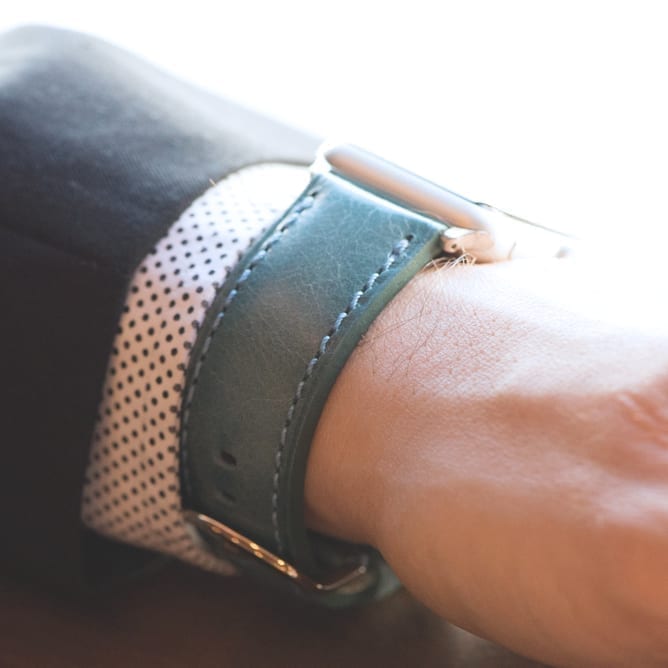 Blue Washed Leather Bands for Apple Watch (Gentlemen's)