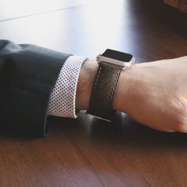 Brown Bomber Leather Bands for Apple Watch (Gentlemen's)