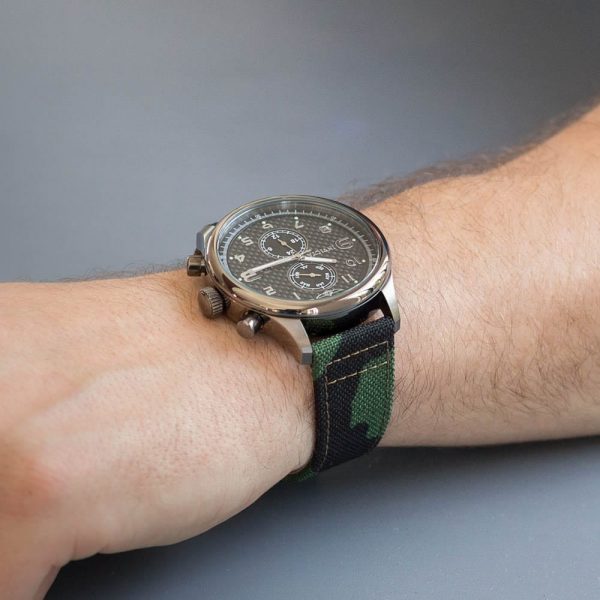Army Camo Cordura® Leather Watch Bands - Image 2