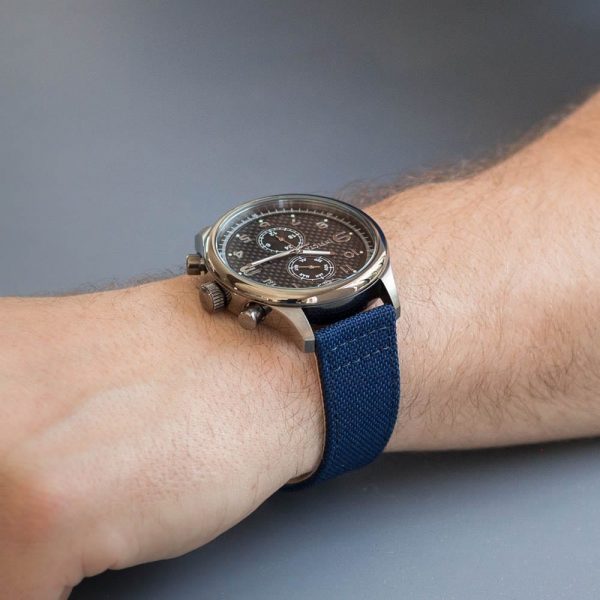Navy Cordura® Leather Watch Bands - Image 2