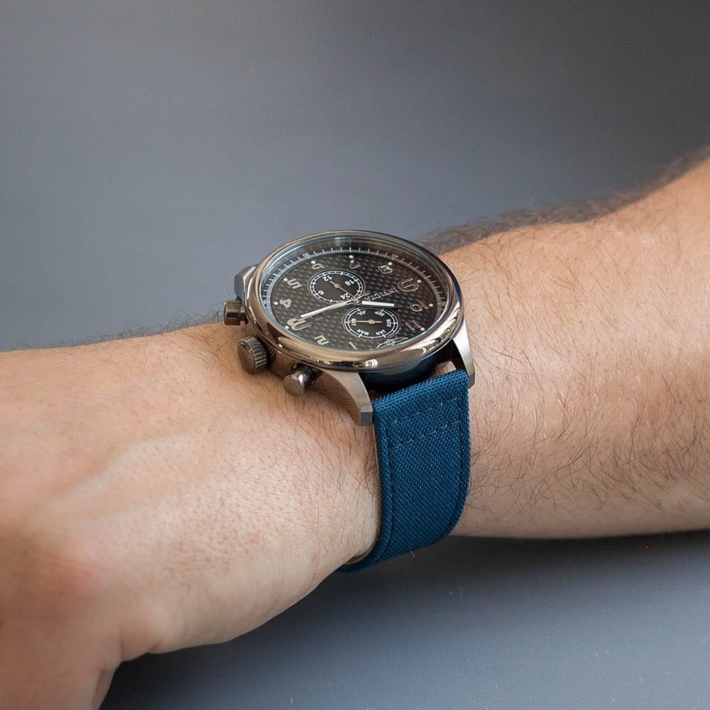 Ocean Blue Cordura® Leather Watch Bands