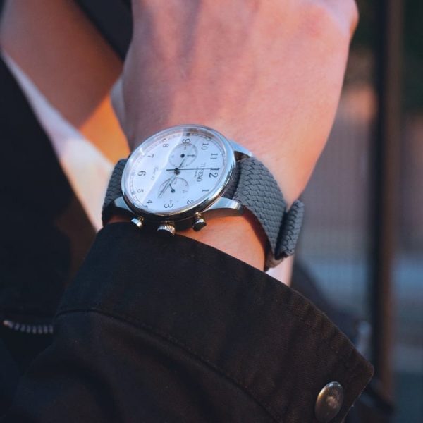Dark Grey Perlon Watch Strap