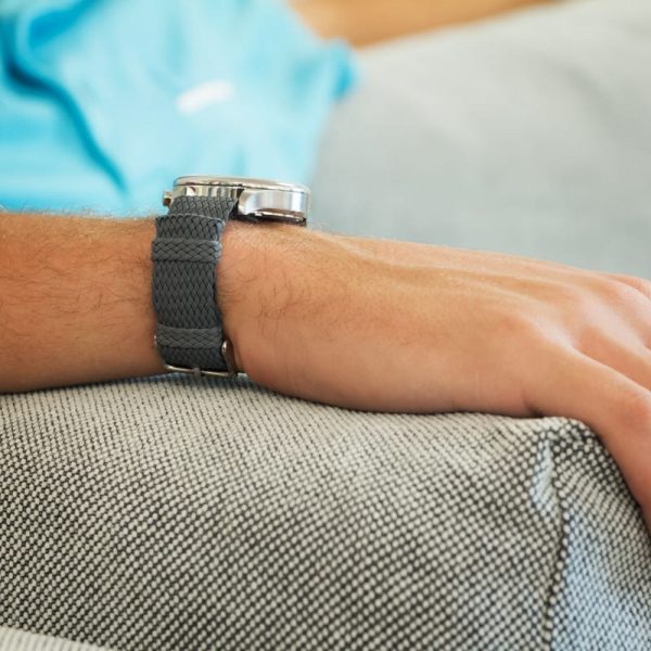 Dark Grey Perlon Watch Strap
