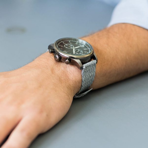Light Grey 2-Piece Double Perlon Watch Bands - Image 2