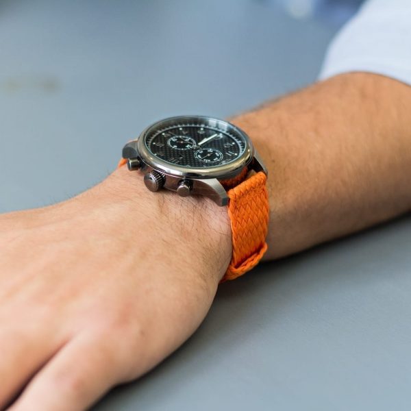 Orange 2-Piece Double Perlon Watch Bands - Image 2