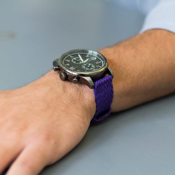 Purple 2-Piece Double Perlon Watch Bands - Image 2