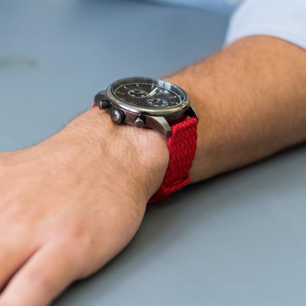 Red 2-Piece Double Perlon Watch Bands - Image 2