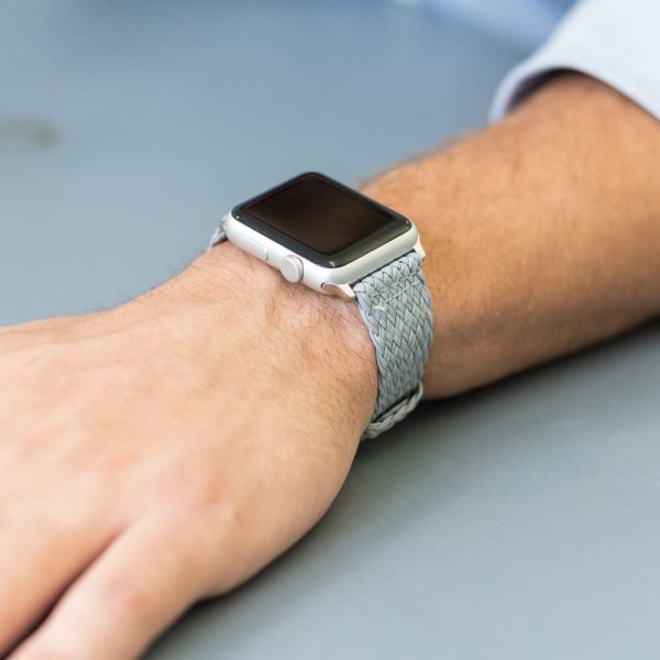 Light Grey 2-Piece Double Perlon Watch Bands for Apple Watch<sup>®</sup> - Image 2