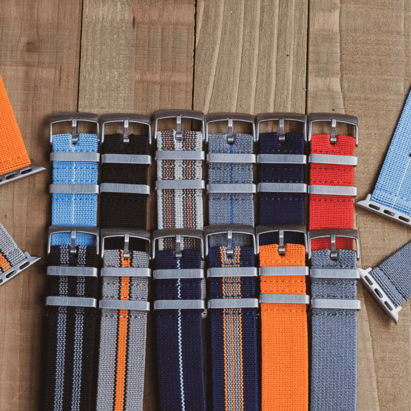 Army Green 2 Piece Parachute Elastic NATO Watch Bands for Apple Watch®