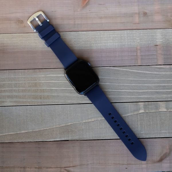 Navy FKM Smooth Diver Rubber Watch Bands for Apple Watch® - Image 2