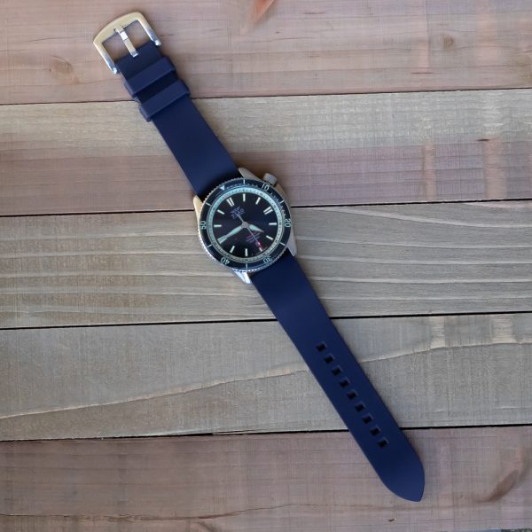 Navy FKM Smooth Diver Rubber Watch Bands - Image 2