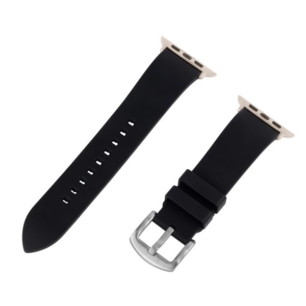 Black FKM Smooth Diver Rubber Watch Bands for Apple Watch®