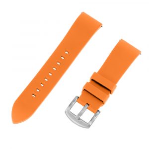 Orange FKM Smooth Diver Rubber Watch Bands