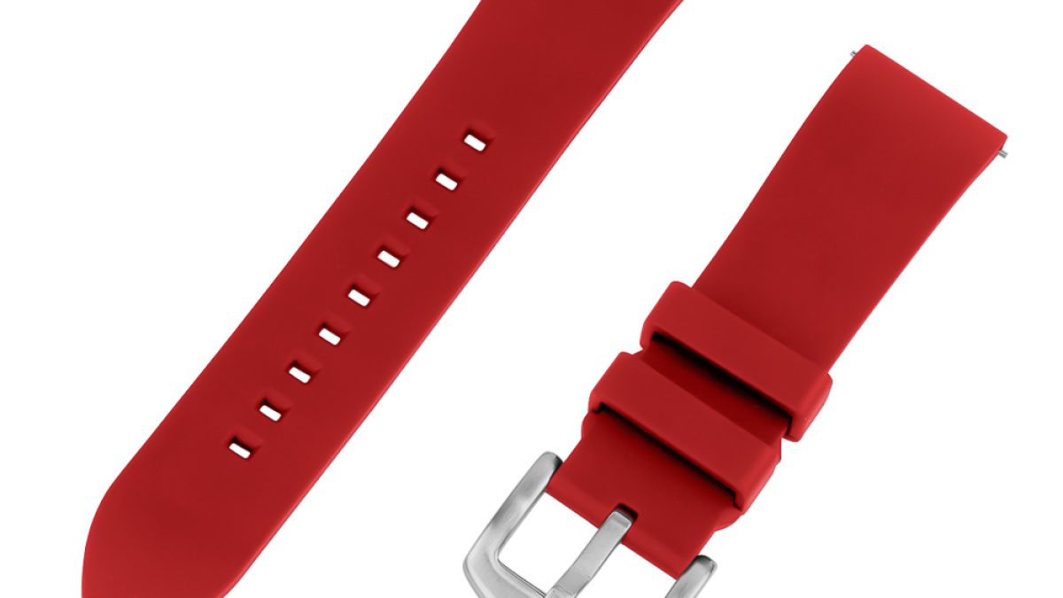 COPY - IKE Milano Red Watch. Rubber Band. Red Universal FKM Rubber Watch Strap 20mm-24mm | Wristbuddys main image 2