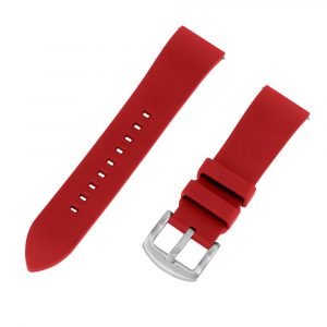 Red FKM Smooth Diver Rubber Watch Bands