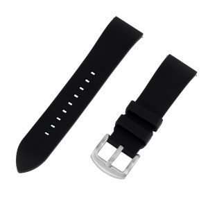 Black FKM Smooth Diver Rubber Watch Bands