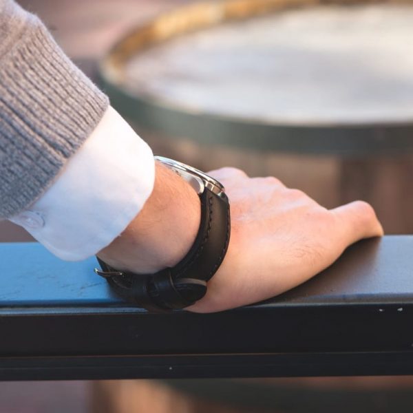 Black Aged Leather Bands (Gentlemen's) - Image 2