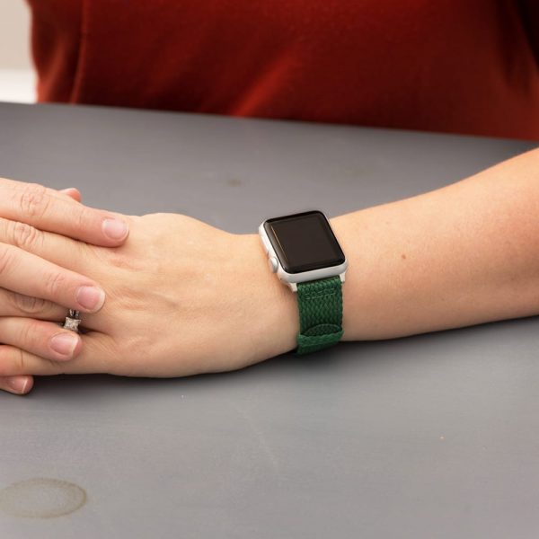 Green 2-Piece Perlon Watch Bands for Apple Watch<sup>®</sup> - Image 2