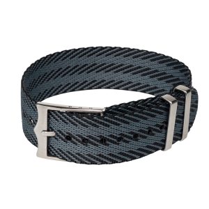 Black & Grey Single Pass Ballistic adjustable Watch Strap
