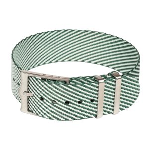 Green & White Single Pass Ballistic adjustable Watch Strap