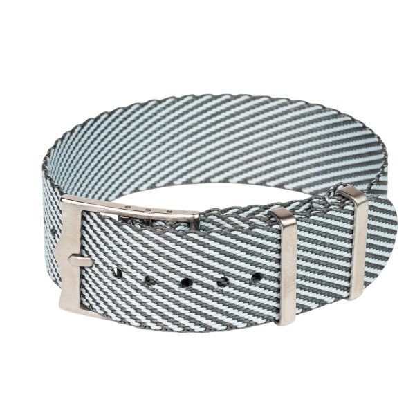 Grey & White Single Pass Ballistic adjustable Watch Strap