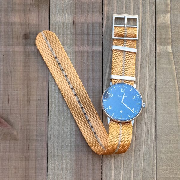 Orange & Beige Single Pass Ballistic adjustable Watch Strap - Image 2