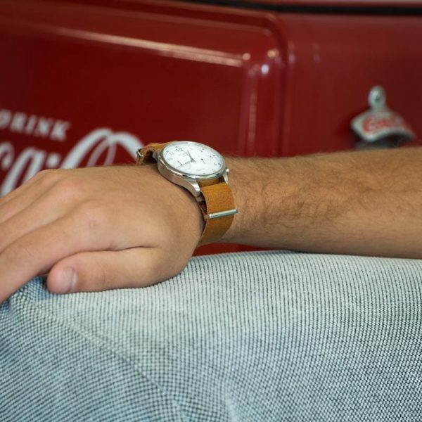 Light Brown Worn Leather NATO Strap
