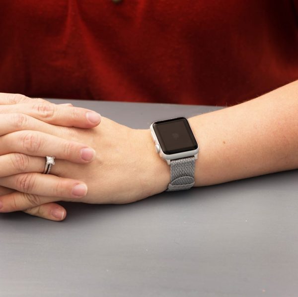 Light Grey 2-Piece Perlon Watch Bands for Apple Watch<sup>®</sup> - Image 2
