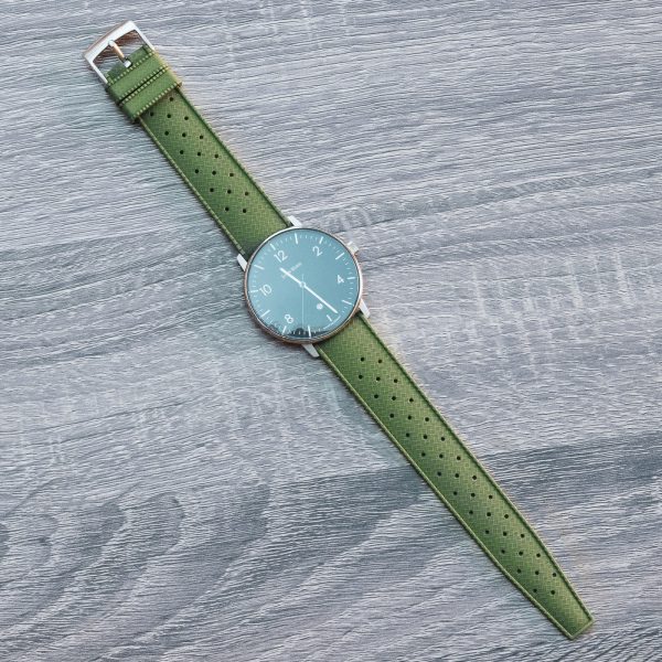 Army Green Tropical Rally Rubber Watch Bands - Image 2