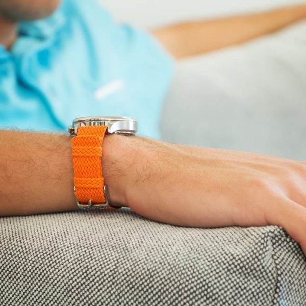 Orange Perlon Watch Strap - Image 2