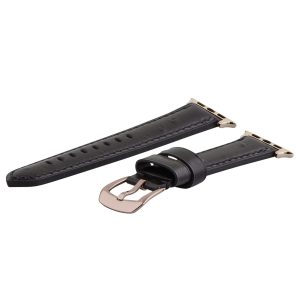 Black Ostrich Leather Bands for Apple Watch<sup>®</sup> (Gentlemen's)