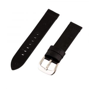 Black Ostrich Leather Bands (Dapper)