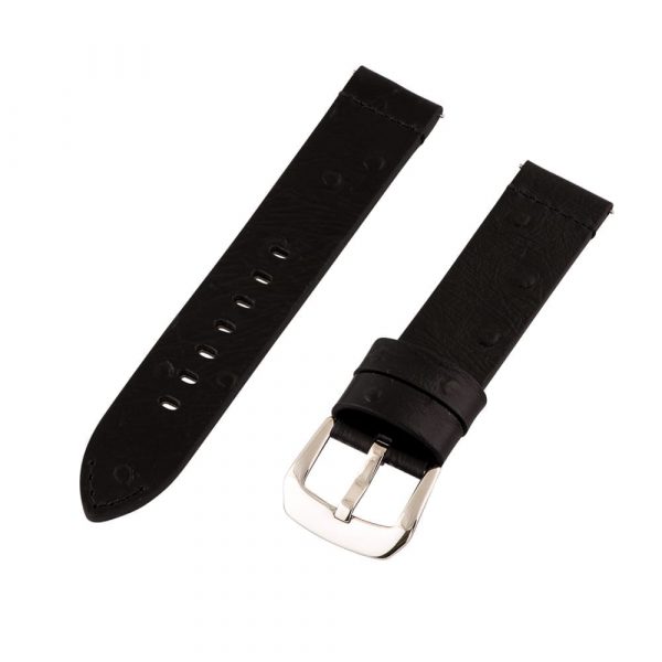 Black Ostrich Leather Bands (Dapper)