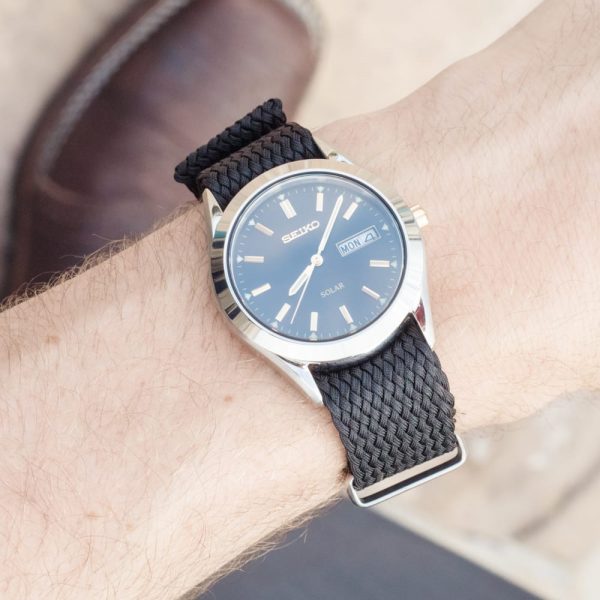 Black Perlon Ballistic Watch Strap - Image 2