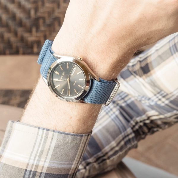 Steel Blue Perlon Ballistic Watch Strap - Image 2