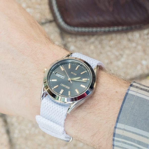 White Perlon Ballistic Watch Strap - Image 2