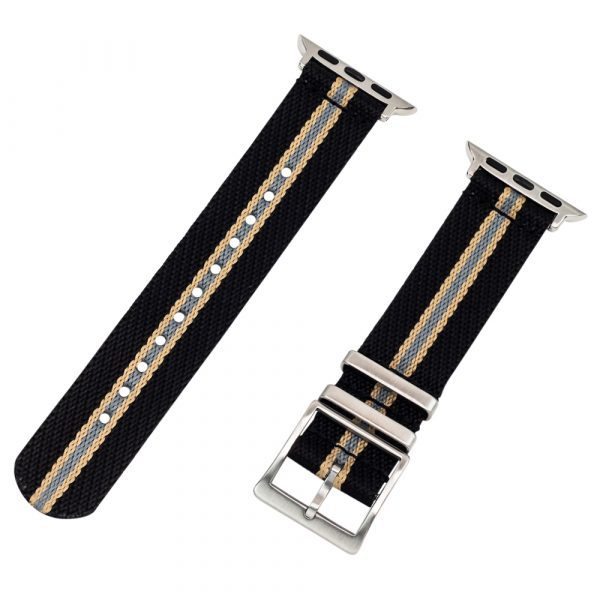 Black/Khaki/Grey 2 Piece Slanted Ballistic Watch Bands for Apple Watch®