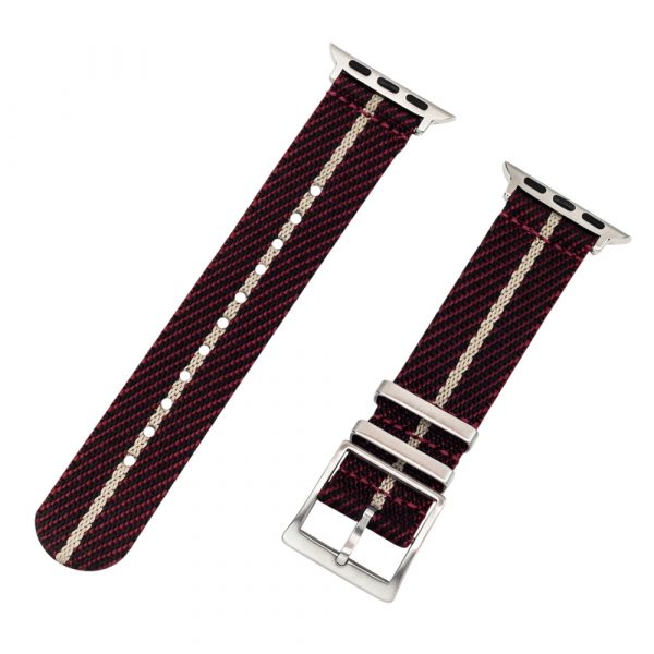 Maroon/Black/Khaki 2 Piece Slanted Ballistic Watch Bands for Apple Watch®