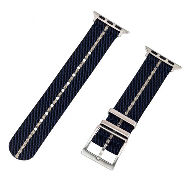 Navy/Black/Khaki 2 Piece Slanted Ballistic Watch Bands for Apple Watch®