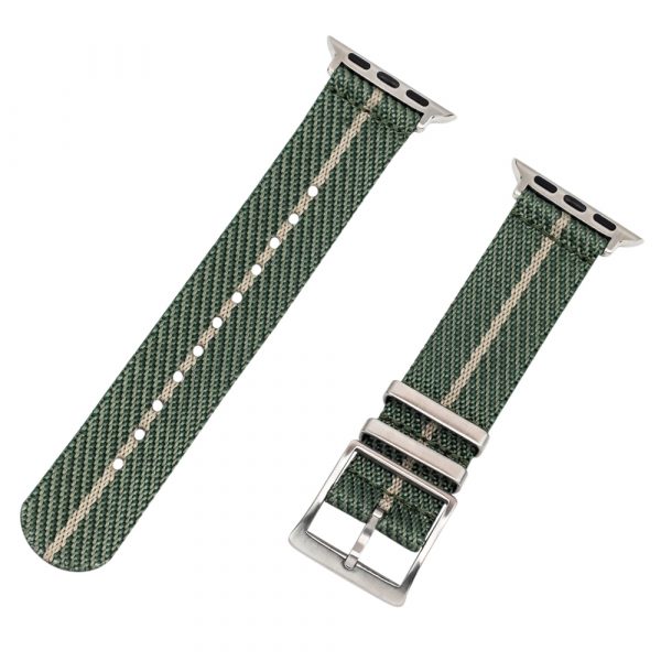 Slate Green & Khaki 2 Piece Slanted Ballistic Watch Bands for Apple Watch®