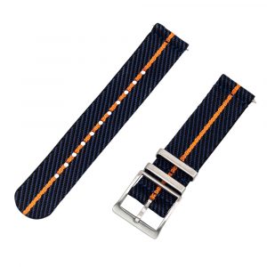 Navy/Black/Orange 2 Piece Slanted Ballistic Watch Bands