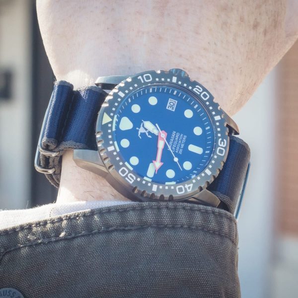 Navy & Grey Seat Belt Ballistic Watch Strap - Image 2